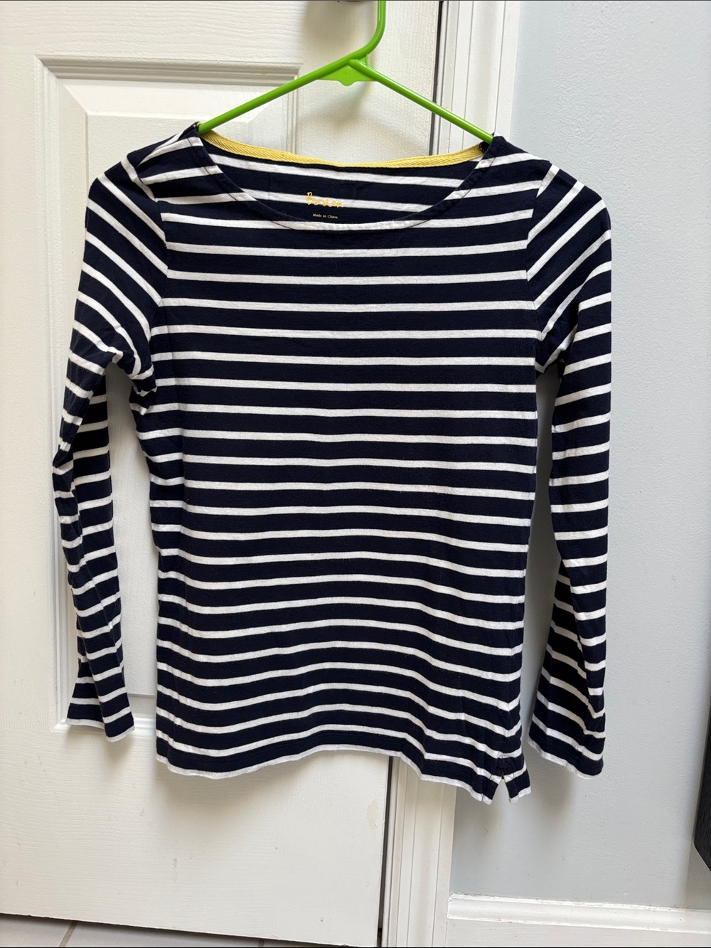 Boden Navy & White Striped Long-Sleeve Breton Top
